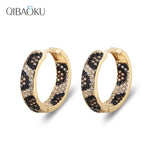 Leopard Circle Hoop Earrings Sterling Silver