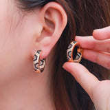 Leopard Circle Hoop Earrings Sterling Silver