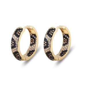 Leopard Circle Hoop Earrings Sterling Silver
