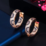 Leopard Circle Hoop Earrings Sterling Silver
