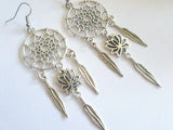 Sterling Silver Amethyst Dream Catcher Earrings