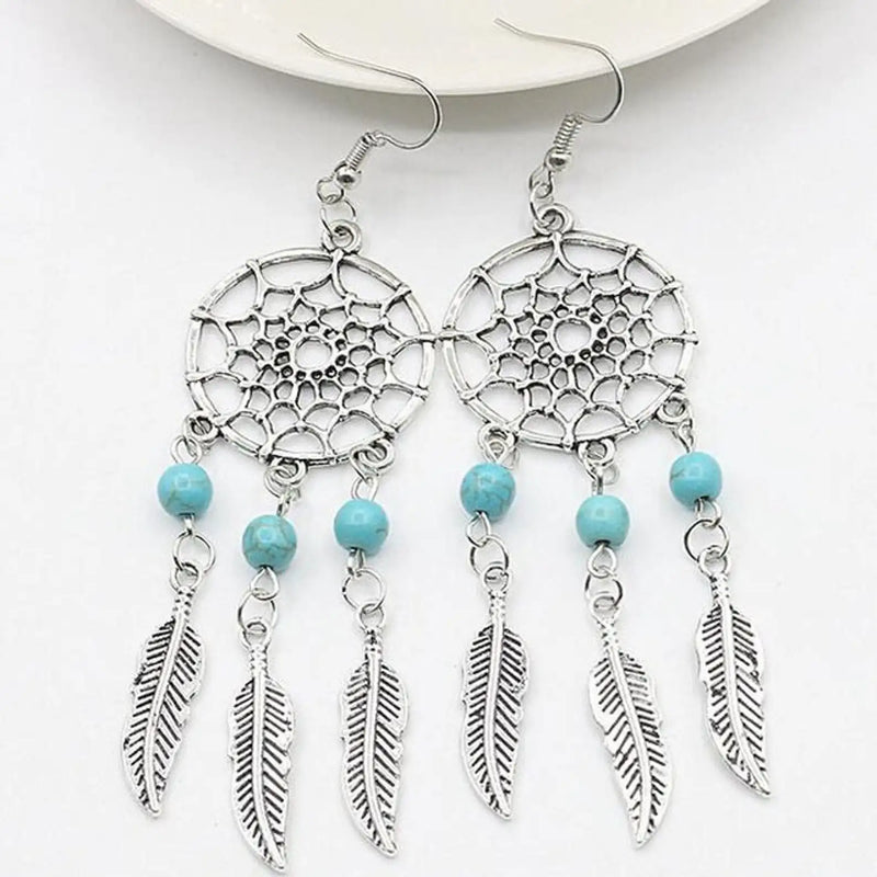 Sterling Silver Amethyst Dream Catcher Earrings