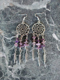 Sterling Silver Amethyst Dream Catcher Earrings