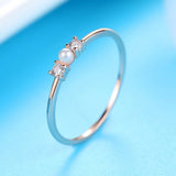 Sterling Silver Pearl Rings for Women