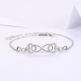Heart-Shaped Sterling Silver S925 Bracelet for Women
