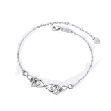 Heart-Shaped Sterling Silver S925 Bracelet for Women