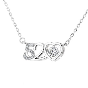 S925 Couple 520 Necklace Heart Qixi Birthday Gift for Girlfriend