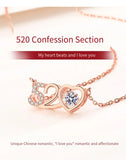S925 Couple 520 Necklace Heart Qixi Birthday Gift for Girlfriend