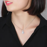 Sterling Silver S925 Diamonds Necklaces Pendants Women Christmas Wedding