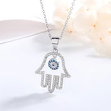 S925 Palm Eye Pendant Sterling Silver Women's Necklace