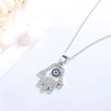 S925 Palm Eye Pendant Sterling Silver Women's Necklace