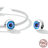 Sterling Silver S925 Weird Eyes Beaded Bracelet Charms