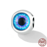Sterling Silver S925 Weird Eyes Beaded Bracelet Charms