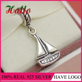 Sterling Silver Sailboat Charms Beads for Bracelet 925 Silver Mother's Gift