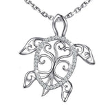 Silver Sea Turtle Necklace Tree of Life Pendant for Women Mom
