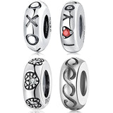 Sterling Silver Spacer S925 Beads Bracelet DIY Accessories