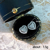 925 Silver Heart CZ Stud Earrings Wedding Bridal Jewelry