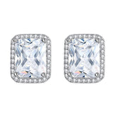 Sterling Silver Stud Earrings CZ Women Engagement Wedding Earrings