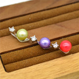 Sterling Silver 3 Beads Pearl Pendants Mountings DIY Jewelry