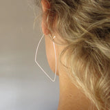 Sterling Silver Triangle Earrings Vintage Style Jewelry