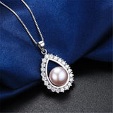 Silver Zircon Pendant Necklace