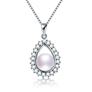 Silver Zircon Pendant Necklace