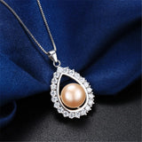 Silver Zircon Pendant Necklace