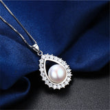 Silver Zircon Pendant Necklace