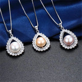 Silver Zircon Pendant Necklace
