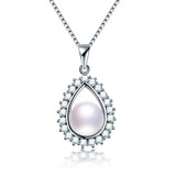 Silver Zircon Pendant Necklace