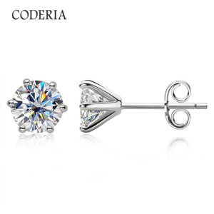 Moissanite D 0.5ct Round Cut Earrings