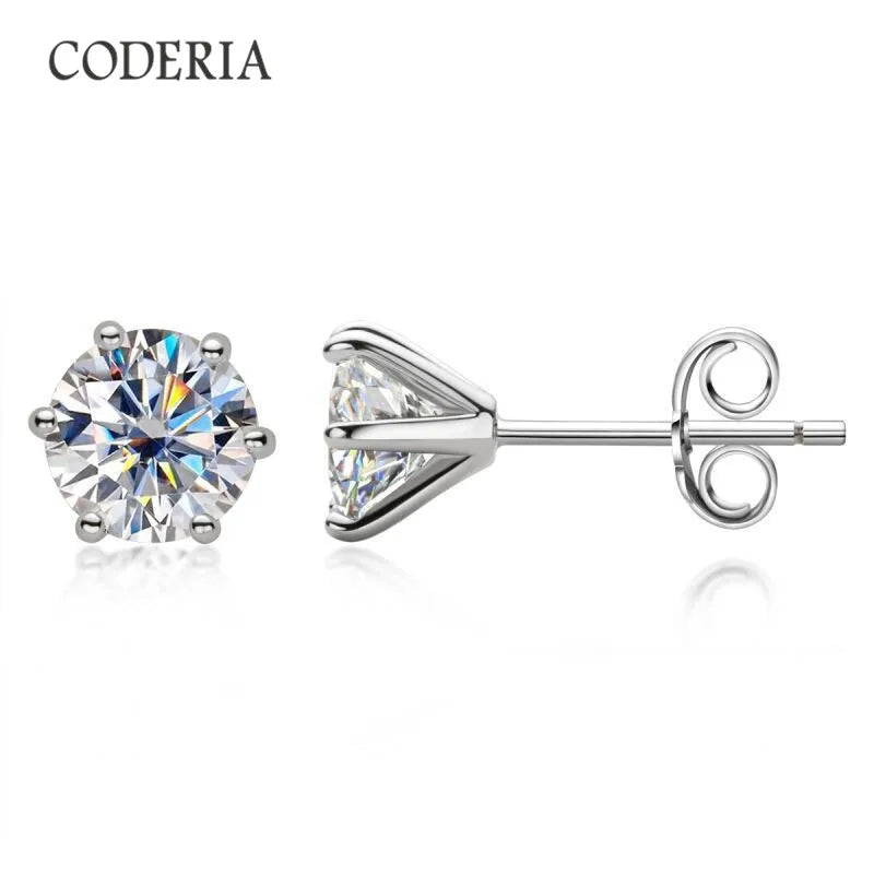 Moissanite D 0.5ct Round Cut Earrings