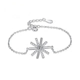 Sterling Silver Sunflower Micro Inlaid Bracelet Women's Accessory