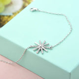 Sterling Silver Sunflower Micro Inlaid Bracelet Women's Accessory