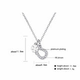 Sterling Silver U Letter Necklace Inlaid Zircon Clavicle Chain