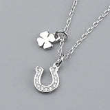 Sterling Silver U Letter Necklace Inlaid Zircon Clavicle Chain