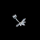 925 Silver Belly Button Piercing Maple Leaf Belly Bar Ring
