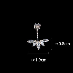 925 Silver Belly Button Piercing Maple Leaf Belly Bar Ring