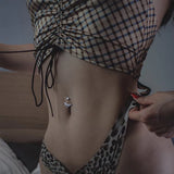 925 Silver Belly Button Piercing Maple Leaf Belly Bar Ring