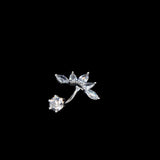 925 Silver Belly Button Piercing Maple Leaf Belly Bar Ring