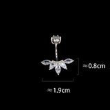 925 Silver Belly Button Piercing Maple Leaf Belly Bar Ring