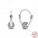 Silver Heart Hoop Earrings for Women Gift