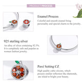Sterling Silver Red Zircon Grapefruit Beads Bangle Charm Bracelet Necklace