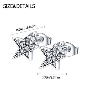 925 Silver Sapphire Zircon Stud Earrings, Hot Feather Heart Hoop Jewelry