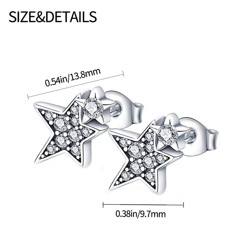 925 Silver Sapphire Zircon Stud Earrings, Hot Feather Heart Hoop Jewelry