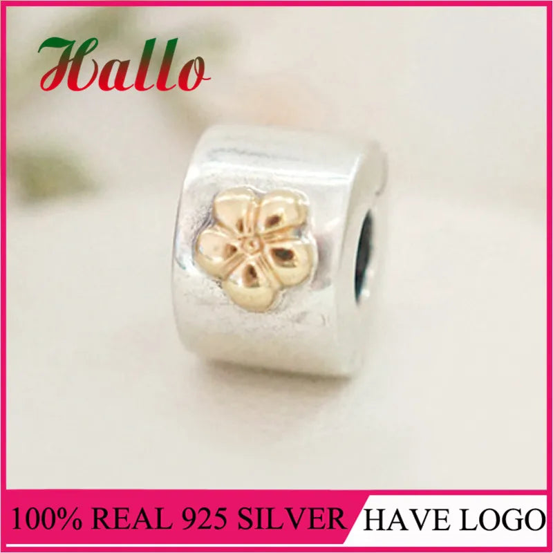 Sterling Silver Charm Clip Beads for Bracelet 925 Women Jewelry Feather Pendant