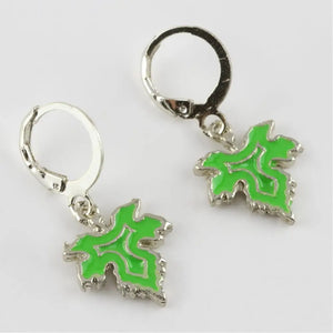 Colorful Leaf Figured Cabochons Earrings