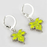 925 Silver Leaf Cabochon Earrings