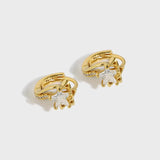 Silver Ear Studs Cold Wind Star Micro Diamond Student All-Match Ear Buckle