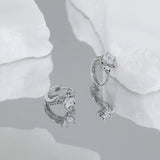 Silver Ear Studs Cold Wind Star Micro Diamond Student All-Match Ear Buckle
